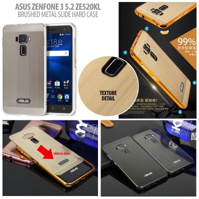 ^NR Asus Zenfone 3 5.2 Inch ZE520KL - Brushed Metal Slide Hard Case }