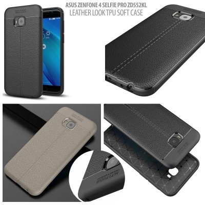 ^ Asus Zenfone 4 Selfie Pro ZD552KL - Leather Look TPU Soft Case }