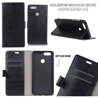 * Asus Zenfone Max Plus M1 ZB570TL - London Style Leather Case }