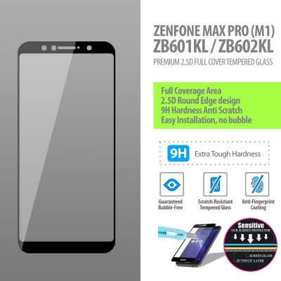 ^ Asus Zenfone Max Pro M1 ZB601KL / ZB602KL - Premium 2.5D Full Cover Tempered Glass