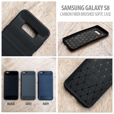 > Samsung Galaxy S8 - Carbon Fiber Brushed Soft Case