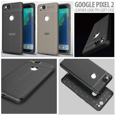 ^ Google Pixel 2 - Leather Look TPU Soft Case }