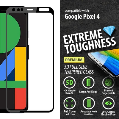 Google Pixel 4 - PREMIUM 5D Full Glue Tempered Glass