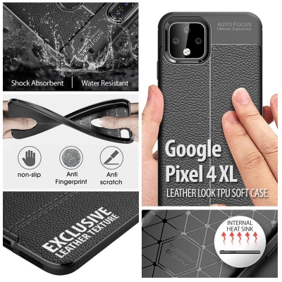 Google Pixel 4 XL - Leather Look TPU Soft Case