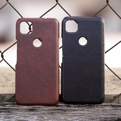 Google Pixel 4A - Leather Covered Hard Case