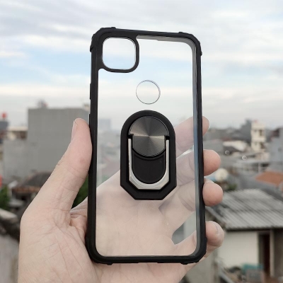 Google Pixel 4a - Shockproof Fusion Armor Hybrid Case with Ring