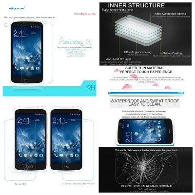 ^ HTC Desire 526G / Desire 526 - Nillkin Anti-Explosion H Tempered Glass Screen Protector