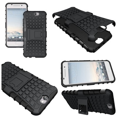 ^ HTC One A9 - Heavy Duty Rugged Armor Stand Case }