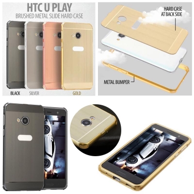 ^NR HTC U Play - Brushed Metal Slide Hard Case