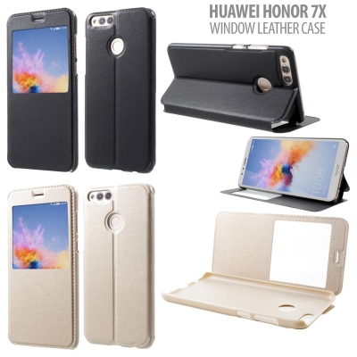 * Huawei Honor 7X - Window Leather Case }
