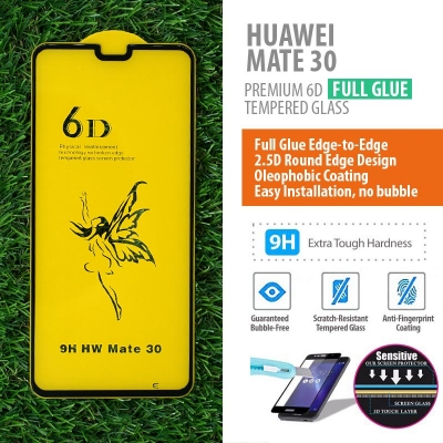^ Huawei Mate 30 - PREMIUM 6D Full Glue Tempered Glass