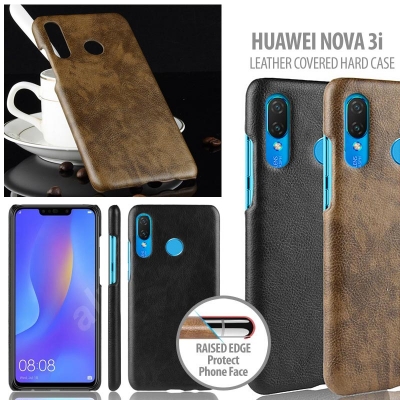 ^ Huawei Nova 3i - Leather Covered Hard Case