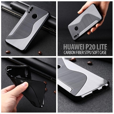^ Huawei P20 Lite - Carbon Fiber STPU Soft Case