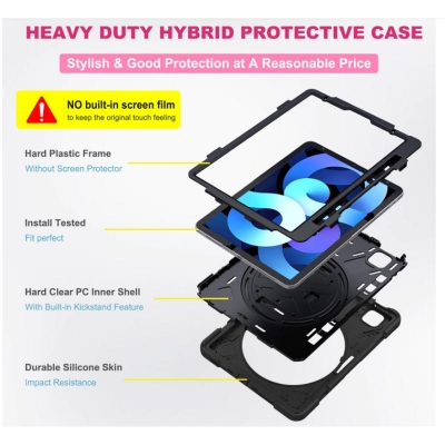 Ipad Air 4 2020 10.9 Inch - iPad Pro 11 2018 2020 2021 - X-Shape Armor with Rotary Kickstand and Handstrap