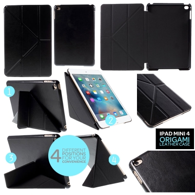 ^ iPad Mini 4 - Origami Stand Leather Case }