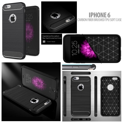 ^ iPhone 6 / iPhone 6S - PREMIUM Carbon Fiber Brushed Soft Case