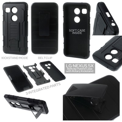 * LG Nexus 5X - Beltclip Hybrid Case with Rotary Kickstand