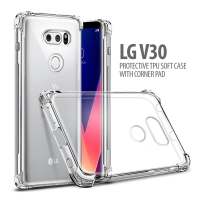 ^ LG V30 - Protective TPU Soft Case With Corner Pad