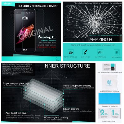 ^ LG X Screen - Nillkin Anti Explosion H Tempered Glass Screen Protector