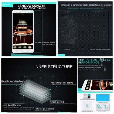 $ Lenovo K5 Note - Nillkin Anti-Explosion H Tempered Glass Screen Protector