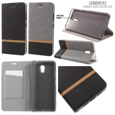 * Lenovo P2 - Sparkle Lining Leather Case }