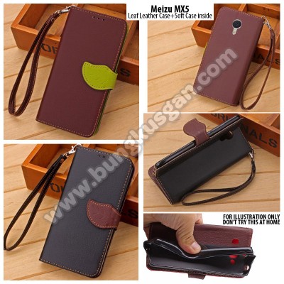* Meizu MX5 - Leaf Leather Case with Soft Case inside