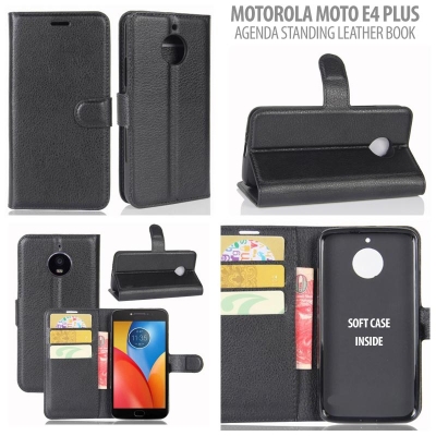 ^ Motorola Moto E4 Plus - Agenda Standing Leather Book }