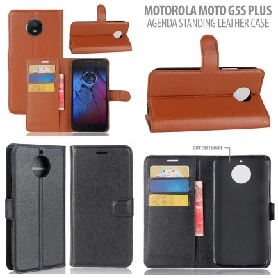 * Motorola Moto G5S Plus - Country Agenda Standing Leather Book }