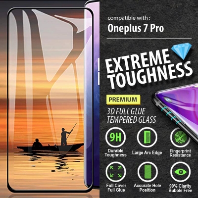 ^ Oneplus 7 Pro - PREMIUM 3D FULL GLUE Tempered Glass