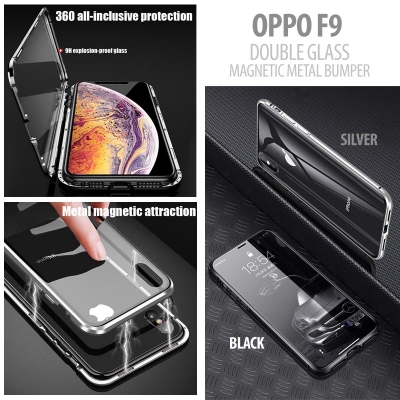 ^ Oppo F9 - Magnetic Metal Bumper with Front Back Glass