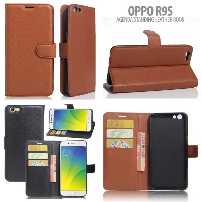 * Oppo R9S - Agenda Standing Leather Book