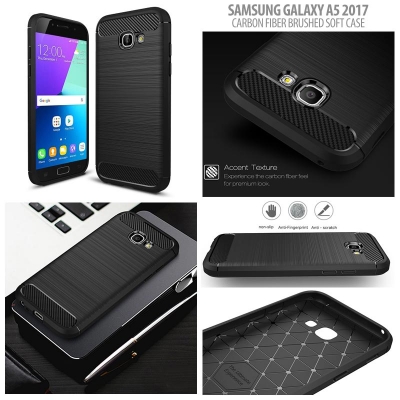 ^ Samsung Galaxy A5 2017 A520F - PREMIUM Carbon Fiber Brushed Soft Case