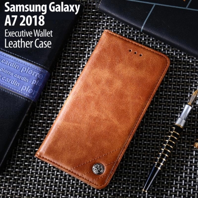 ^ Samsung Galaxy A7 2018 - Executive Wallet Leather Case