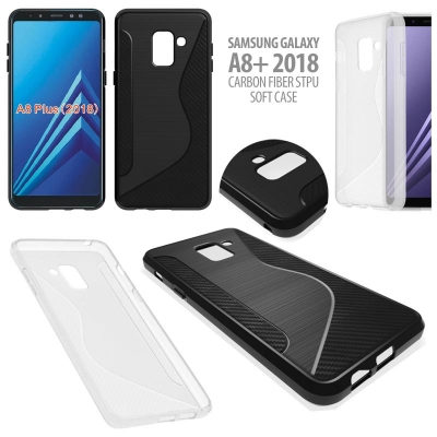 ^ Samsung Galaxy A8+ 2018 - Carbon Fiber STPU Soft Case