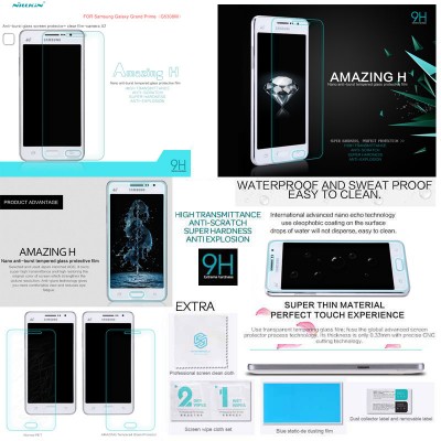 ^ Samsung Galaxy Grand Prime - Nillkin Anti-Explosion H Tempered Glass Screen Protector