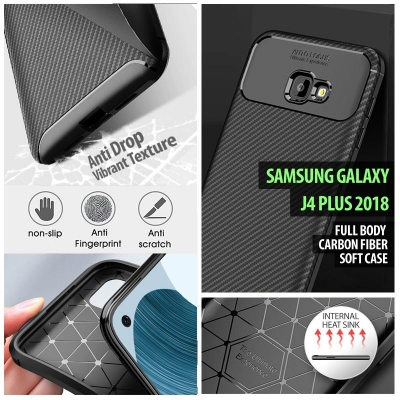 NR Samsung Galaxy J4 Plus 2018 - AUTOFOCUS Carbon Fiber Soft Case