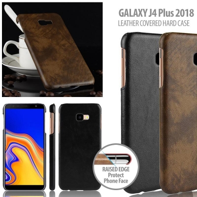^ Samsung Galaxy J4 Plus 2018 - Leather Covered Hard Case