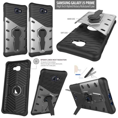 ^ Samsung Galaxy J5 Prime - High Tech Hybrid Rotary Kickstand Case }