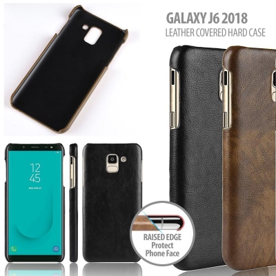 ^ Samsung Galaxy J6 2018 - Leather Covered Hard Case