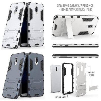 ^ Samsung Galaxy J7 Plus / C8 - Hybrid Armor Kickstand }