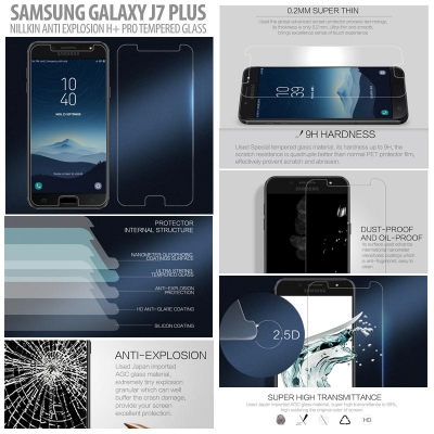^ Samsung Galaxy J7 Plus / C8 - Nillkin Anti-Explosion H Plus Pro Tempered Glass Screen Protector }