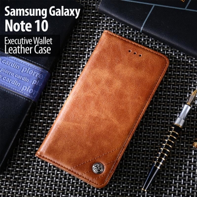 Samsung Galaxy Note 10 - Executive Wallet Leather Flip Case