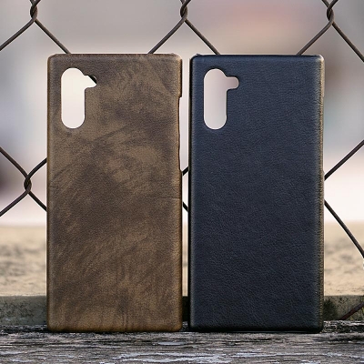 Samsung Galaxy Note 10 - Leather Covered Hard Case