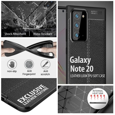Samsung Galaxy Note 20 - Leather Look TPU Soft Case