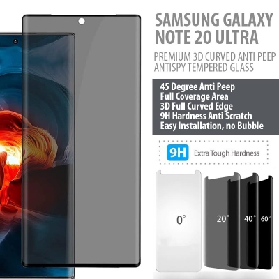 Samsung Galaxy Note 20 Ultra - PREMIUM 3D Curved Privacy Anti Peep Antispy Tempered Glass