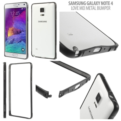 ^ Samsung Galaxy Note 4 N9100 - Love Mei Metal Bumper Case