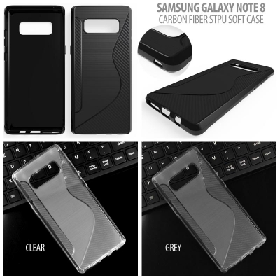 ^ Samsung Galaxy Note 8 - Carbon Fiber STPU Soft Case