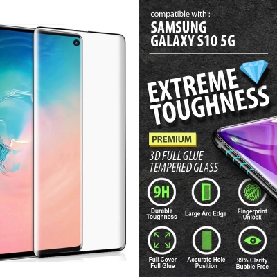 Samsung Galaxy S10 5G - PREMIUM 3D FULL GLUE Tempered Glass