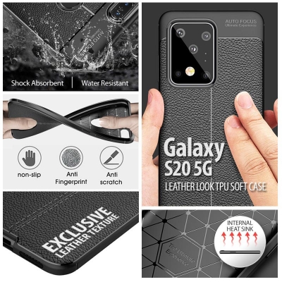 Samsung Galaxy S20 5G - Leather Look TPU Soft Case