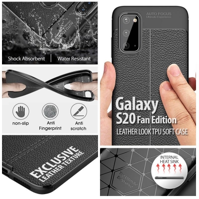 Samsung Galaxy S20 FE - Leather Look TPU Soft Case